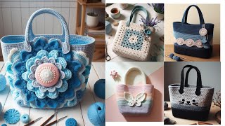 Easy Crochet tote bag designs  crochet shoulder bags  crochet bag [upl. by Rihsab]