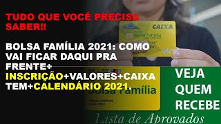 BOLSA FAMÍLIA 2021 COMO VAI FICAR DAQUI PRA FRENTE INSCRIÇÃOVALORESCAIXA TEMCALENDÁRIO 2021 [upl. by Christyna]