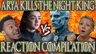 Game Of Thrones Season 8 Episode 3 Arya Kills The Night King Reaction Compilation [upl. by Nylrahc]