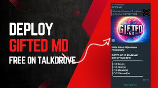 How to Make Gifted MD V5 WhatsApp Bot  Free Deploy On Talkdrove  Without Heroku  New Update 2024 [upl. by Baynebridge88]