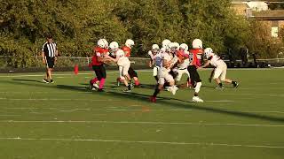 AMS 52 GETS INTO THE BACK FIELD AND FORCE A FUMBLE [upl. by Macnamara]