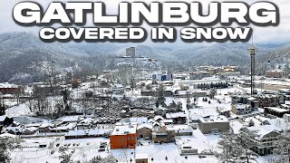 ACTIVE SNOWFALL IN GATLINBURG TENNESSEE Gatlinburg Covered In Snow [upl. by Oigaib]