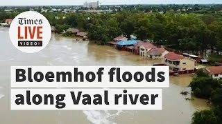 Dramatic drone footage shows flooded Bloemhof homes after heavy rains along Vaal River [upl. by Otit816]