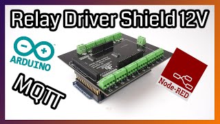 Relay Driver Board 21 Channels 12V Arduino 2560 shield Node Red MQTT W5100 Ethernet [upl. by Yhtir]