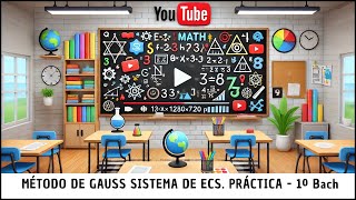 Método de Gauss sistemas de ecuaciones  práctica Nivel 1º Bach [upl. by Noelyn]