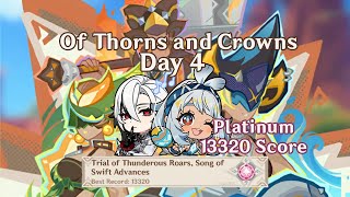 Of Thorns and Crowns Event  Day 4  ArlecchinoMualani  Platinum  13320 Score  Genshin Impact [upl. by Gautious]