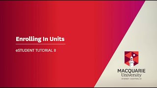 eStudent Tutorial 08 – Enrolling In Units [upl. by Lillith]