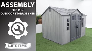 Lifetime 10 x 8 Outdoor Storage Shed  Lifetime Assembly Video [upl. by Oibirot]