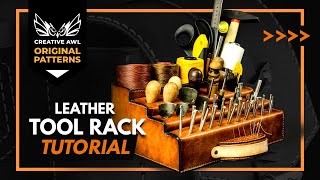 How to make leather Tools Rack out of leather [upl. by Aseral]