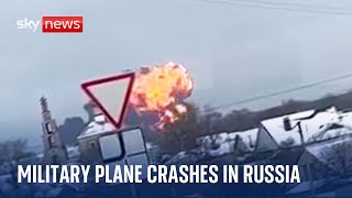 Ukraine war Military plane crashes in Russia [upl. by Yttocs]