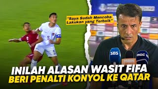 Wasit Timnas vs Qatar Klarifikasi ke Media Alasan Penalti Qatar Saat Rizky Ridho Tak Sengaja Sikut [upl. by Felic701]