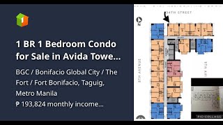 1 BR 1 Bedroom Condo for Sale in Avida Towers Turf BGC Taguig City [upl. by Orvas961]