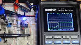 2 channel oscilloscope measurements of Non inverting and inv LM358 Op Amp Comparator circuits [upl. by Zared]