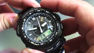 Titanium Casio Protrek Solar Atomic Watch PRW5100YT1 [upl. by Siobhan994]