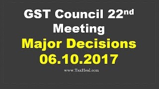 GST Council meeting 06102017  22nd Meeting  Press Conference by Arun Jaitley [upl. by Fran]