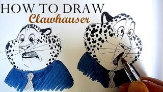 request HOW TO DRAW Clawhauser Zootopia  10 quick sketches  Speed drawing [upl. by Riha]