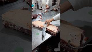 Trimming the fat on the meat production line with a very sharp knife 🔪🥩🤯 With juanlombard0 [upl. by Shelman]