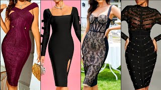 most impressive and stylish sequence floral lace bodycon dresslace sheath bodycon dress design 2024 [upl. by Atirrehs500]