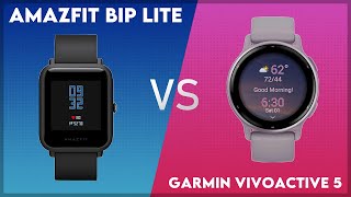 Amazfit Bip Lite vs Garmin Vivoactive 5 Comparison [upl. by Ranip]