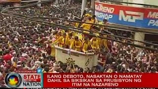 SONA Ilang deboto nasaktan o namatay dahil sa siksikan sa prusisyon ng Itim na Nazareno [upl. by Lombard956]