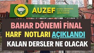 AUZEF Final Sınavı Harf Notları Açıklandı Harf Notları Neyi İfade Ediyor [upl. by Kayla]