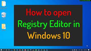 How to open Registry Editor in Windows 10 [upl. by Had]