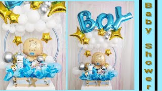 ARREGLO CON GLOBOS PARA BABY SHOWER REGALO PARA BABY SHOWER FACIL Y ECONOMICO [upl. by Siddra]