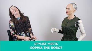 Sophia the robot Interview Sophia the robot answers Stylists philosophical questions [upl. by Denni633]