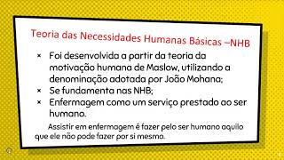 Vídeo aula 01  Teoria das Necessidades Humanas Básicas [upl. by Assenay]