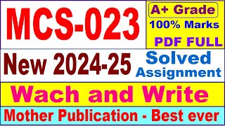 MCS 023 solved assignment 202425 in English  mcs 023 solved assignment 2025  mcs23 202425 [upl. by Eusadnilem]