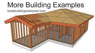 Gable Roof Home Addition That Attaches To Existing House With Hip Roof  Framing Examples [upl. by Woody]