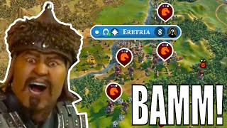 Civ 6  Ever Wanted To Know What A Prepared Genghis Can Do – 2 Deity Mongolia Civilization VI [upl. by Hewet978]