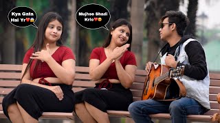 Proposing Girl Singing Prank With Guitar  Romantic Love Songs Mashup  Epic Reactions😍  Jhopdi K [upl. by Ekihc]