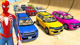 سيارات ملونه لاندكروزر في المنحدر Colorful Toyota jeeps in the Ramp [upl. by Lallage]