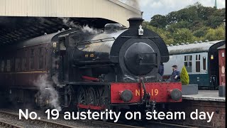 J94 austerity tank no19 working a steam day at the Bo’ness and Kinneil railway [upl. by Ettenuahs]