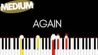 Janet Jackson  Again  Medium Piano tutorial [upl. by Noteek]