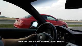 BMW E90 330D 350KM vs Mercedes CLA 45 AMG TOP SPEED [upl. by Aknaib]