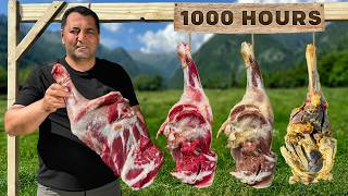 Cooking Homemade Cured Meat by Ancient Techniques 1000 Hours Lamb Meat Cured in Salt [upl. by Baerman]