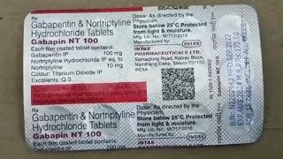 Gabapin NT 100 Tablet  Gabapentin amp Nortriptyline Hydrochloride Tablets uses  Gabapin Nt 100mg Tab [upl. by Kassie]