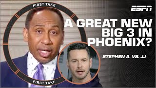 Stephen A and JJ Redick DEBATE the Suns’ NEW Big 3 Chasing championships 🔥  First Take [upl. by Sirtemed]