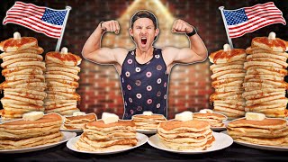 THE ULTIMATE quotALL YOU CAN EATquot AMERICAN PANCAKE CHALLENGE [upl. by Lednyk383]