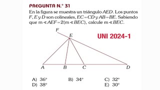 GEOMETRIA NIVEL UNI PREGUNTA DE EXAMEN DE ADMISION [upl. by Olsewski]