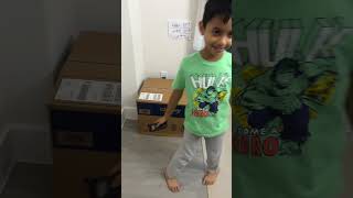 Kid docking ILife in Robot vacuum garage [upl. by Aynwad]