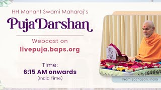 Mahant swami Maharaj Morning Puja Darshan Bochasan India 29 Nov 2023 615 am [upl. by Bartram408]