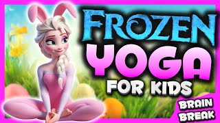 🐰🌸FROZEN YOGA 🧘‍♀️ calming yoga for kids  Easter Bunny Brain Break  Danny Go Noodle inspired🌸 [upl. by Necyrb]