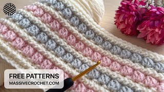 Very Easy amp Unusual Crochet Pattern for Beginners 👌 Crochet Stitch for Baby Blanket Bag amp Scarf [upl. by Aenea]