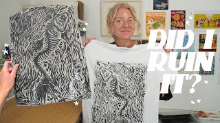 ★BLOCK PRINTING my own shirts ★ [upl. by Gierc]