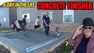 DAY in the life of a MASTER Concrete finisher on pour day [upl. by Derina206]