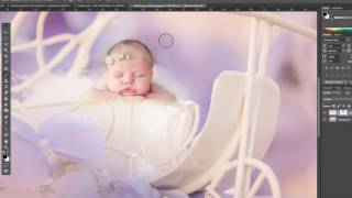 Einfache Anwendung eines digitalen Fotohintergrunds Baby Freistellen mit Photoshop [upl. by Lavicrep]