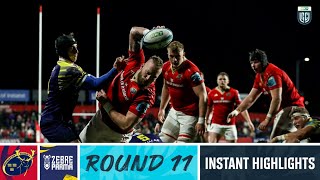 Munster v Zebre Parma  Instant Highlights  Round 11  URC 202324 [upl. by Eecart]